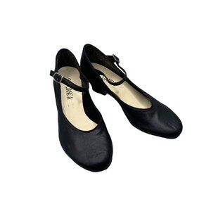 So Danca Character Dance Shoes Theatre Folk Black Teen Size 4.5 Leather CH02